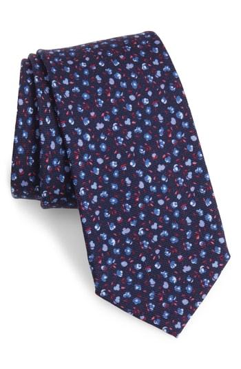 Men's Bonobos Villapool Floral Wool Tie, Size - Blue