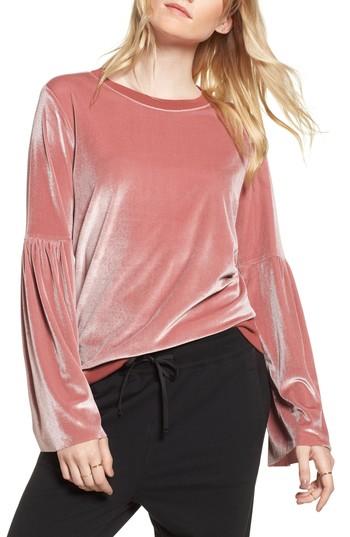 Women's Treasure & Bond Velour Sweatshirt, Size - Pink