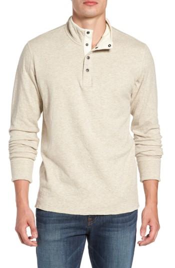 Men's Jeremiah Mitch Reversible Slubbed Quarter Snap Pullover - Beige