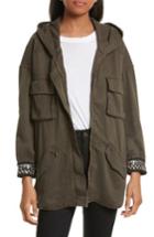 Women's The Kooples Embellished Hooded Jacket - Beige