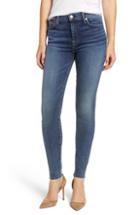 Women's 7 For All Mankind B(air) The Ankle Raw Hem High Waist Skinny Jeans - Blue