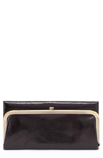 Women's Hobo Rachel Leather Frame Wallet - Black