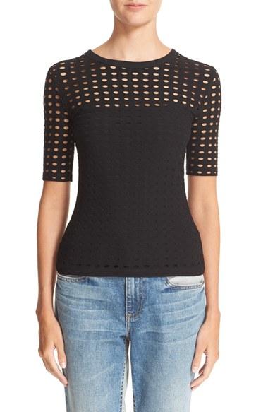 Women's T By Alexander Wang Cutout Jacquard Top