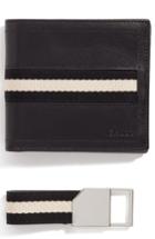 Men's Bally Leather Wallet And Belt Gift Set -