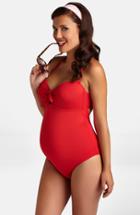 Women's Pez D'or One-piece Maternity Swimsuit - Red