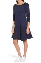 Petite Women's Caslon Ruffle Hem Knit Dress, Size P - Blue