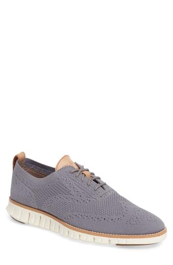 Men's Cole Haan Zerogrand Stitchlite Woven Wool Wingtip M - Grey