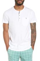 Men's Ted Baker London Arrden Modern Slim Fit Short Sleeve Henley (l) - White