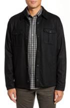 Men's Zachary Prell Seymour Regular Fit Wool Blend Shirt Jacket - Black