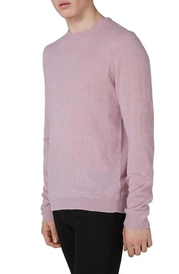 Men's Topman Crewneck Sweater - Pink