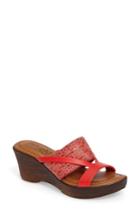 Women's Tuscany By Easy Street Rachele Strappy Wedge Platform Sandal N - Red