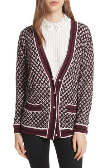 Women's Kate Spade New York Boyfriend Cardigan - Black