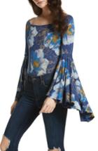 Women's Free People Birds Of Paradise Print Off The Shoulder Top - Blue