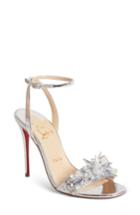 Women's Christian Louboutin Okydok Crystal Embellished Sandal Us / 36eu - Metallic