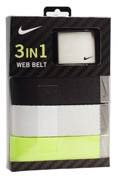 Men's Nike Web Belts, Size - Black/ White/ Green
