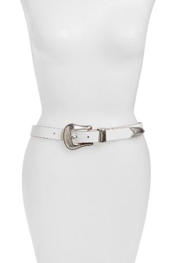 Women's Another Line Skinny Western Belt - White