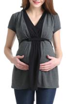 Women's Kimi And Kai Kenzie Maternity/nursing Top - Grey
