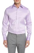 Men's Ike Behar Regular Fit Solid Dress Shirt 34/35 - Purple