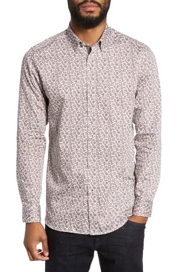 Men's Ted Baker London Lysee Slim Fit Paisley Shirt (m) - White