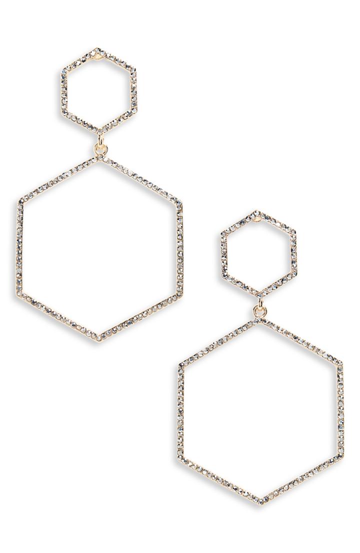 Women's Panacea Crystal Hexagon Earrings