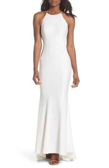 Women's Jarlo Zoe Ruffle Back Gown - White