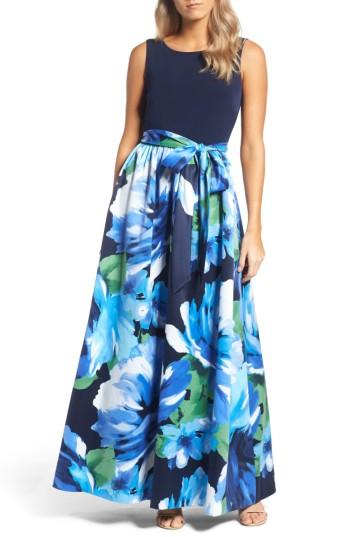 Women's Ellen Tracy Print Gown - Blue
