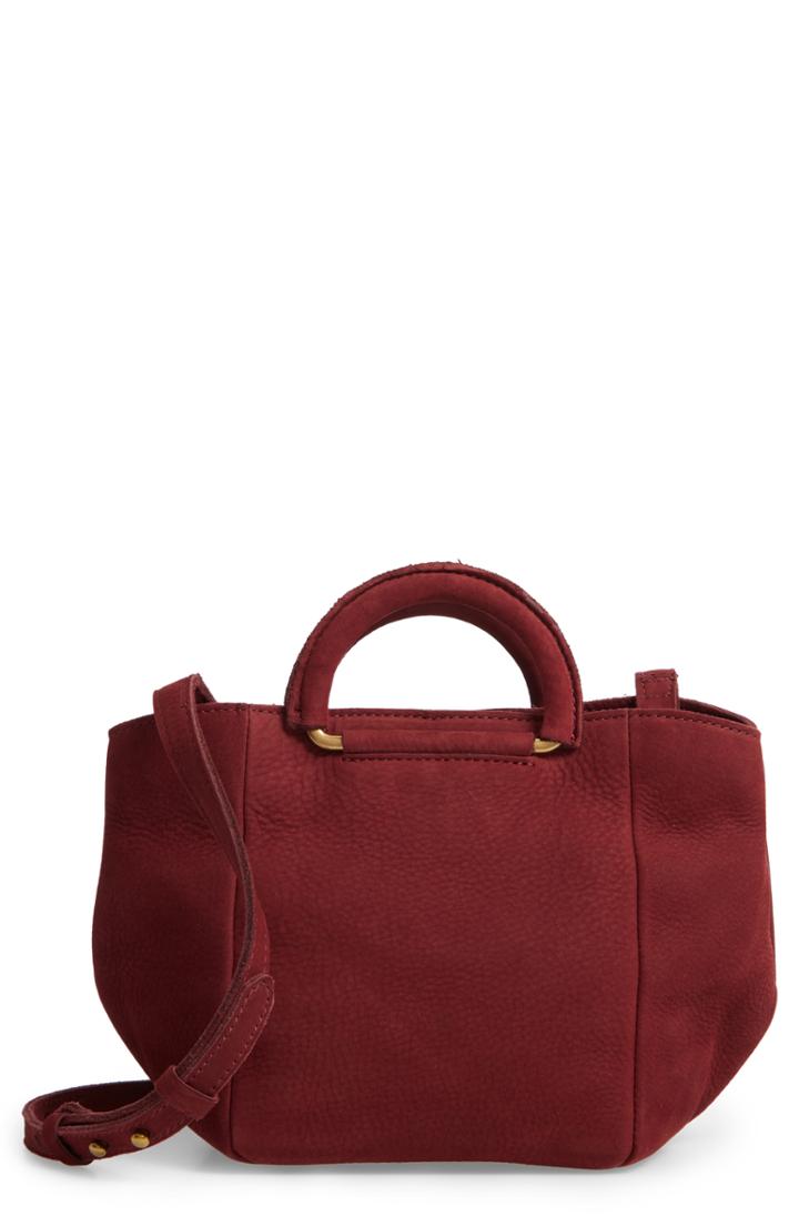 Madewell D-ring Handle Leather Mini Bag - Burgundy