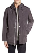 Men's Cole Haan Packable Hooded Rain Jacket, Size - Grey