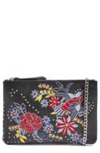 Topshop Ester Embroidered Leather Shoulder Bag -
