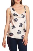 Women's 1.state Floating Blossoms Asymmetrical Neck Satin Camisole, Size - Pink