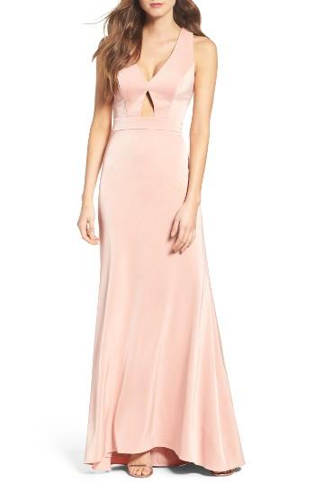 Petite Women's Xscape Cross Back Gown P - Pink