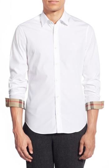 Men's Burberry Cambridge Aboyd Sport Shirt, Size - White