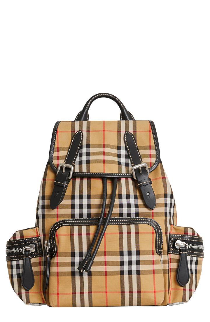 Burberry Medium Rucksack Check Cotton Backpack -