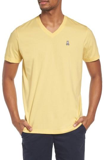 Men's Psycho Bunny V-neck T-shirt (l) - Yellow