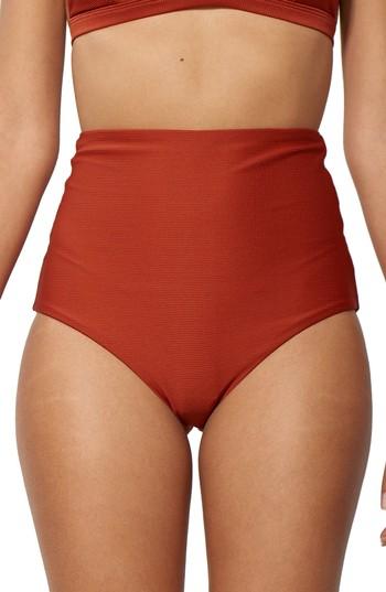 Women's Mara Hoffman Lydia High Waist Bikini Bottoms - Brown