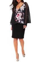 Women's Wallis Floral Overlay Dress Us / 8 Uk - Black