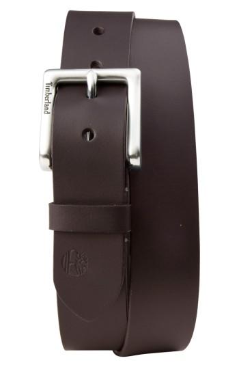 Men's Timberland Leather Belt - Dark Brown