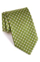 Men's Salvatore Ferragamo Rabbit Print Silk Tie, Size - Green