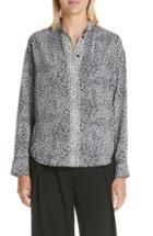 Women's Rag & Bone Christie Cheetah Print Silk Shirt - Black