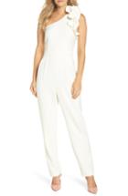 Women's Eliza J One-shoulder Ruffle Jumpsuit - Ivory