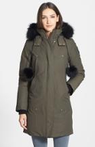 Women's Moose Knuckles 'stirling' Down Parka With Genuine Fox Fur Trim - Green