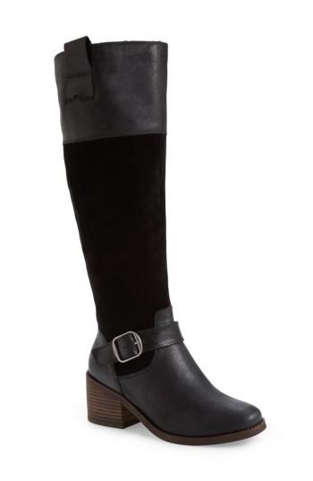 Women's Lucky Brand Kailan Ankle Strap Boot, Size 6 Regular Calf M - Black