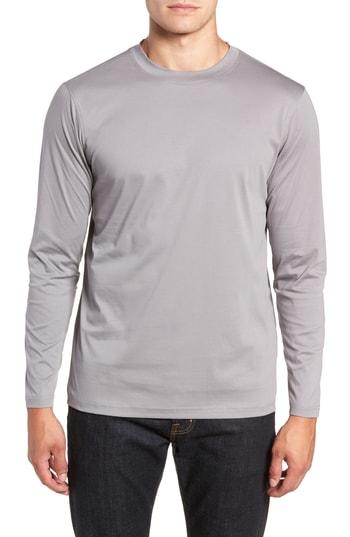 Men's Bugatchi Solid Long Sleeve T-shirt - Grey