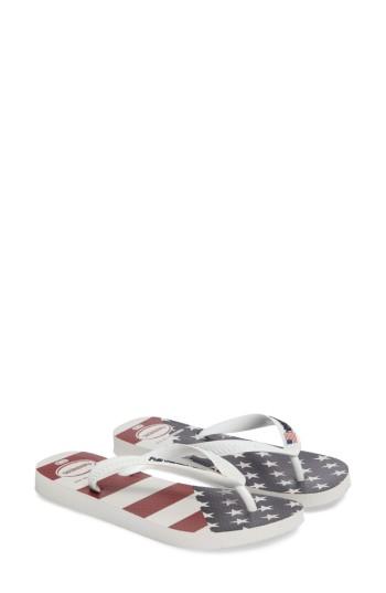 Women's Havainas Top Mix Usa Flag Flip Flop /40 Br - White