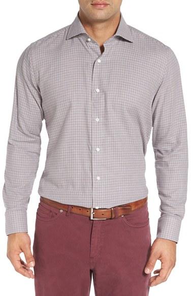 Men's Peter Millar Fit Houndstooth Sport Shirt