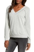 Women's Bp. Double V-neck Sweatshirt, Size - Grey