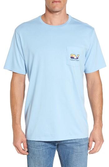 Men's Vineyard Vines Paddle Board Whale Fill Pocket T-shirt - Blue