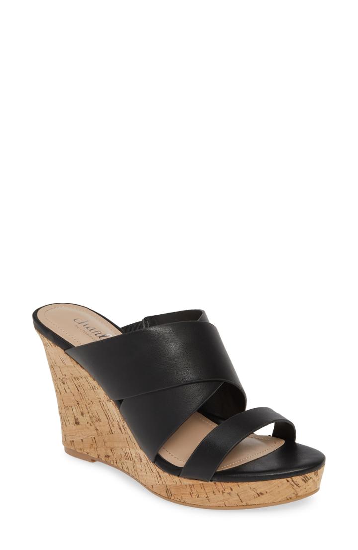 Women's Charles By Charles David Leslie Wedge Sandal .5 M - Black