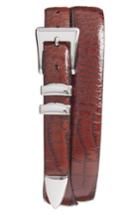 Men's Torino Belts Alligator Embossed Leather Belt - Cognac