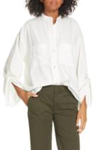 Women's Vince D-ring Sleeve Utility Shirt - White